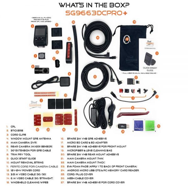 Street Guardian SG9663DCPRO+   FULL HD 1080P   Dual Channel WIFI  Dash Cam Driver recorder - Image 10